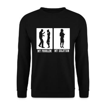 Civil Engineer My Problem My Pictogram Mom Dad - Unisex Pullover - Schwarz - Vorne - Alina (178cm) & Michal (187cm)