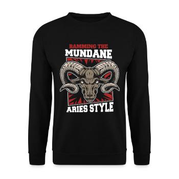 Widder - Unisex Pullover - Schwarz - Vorne - Alina (178cm) & Michal (187cm)