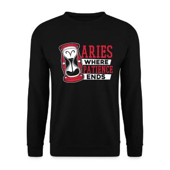 Aries Astrology - Unisex Sweatshirt - black - Front - Alina (178cm) & Michal (187cm)