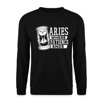 Aries Astrology - Unisex Sweatshirt - black - Front - Alina (178cm) & Michal (187cm)