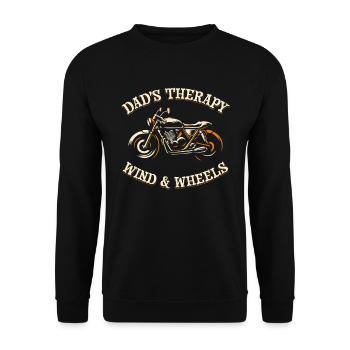 Motorrad Biker Motorbike Motorcycle Dad - Unisex Pullover - Schwarz - Vorne - Alina (178cm) & Michal (187cm)