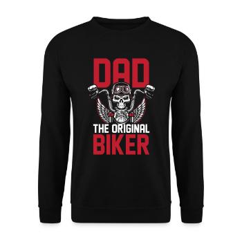Motorrad Biker Motorbike Motorcycle Dad - Unisex Pullover - Schwarz - Vorne - Alina (178cm) & Michal (187cm)