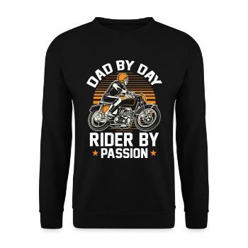 Motorrad Biker Motorbike Motorcycle Dad - Unisex Pullover - Schwarz - Vorne - Alina (178cm) & Michal (187cm)