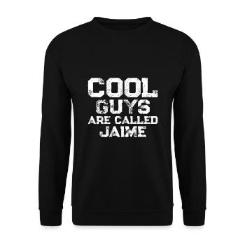 Cool guys are called Jaime - Unisex Pullover - Schwarz - Vorne - Alina (178cm) & Michal (187cm)