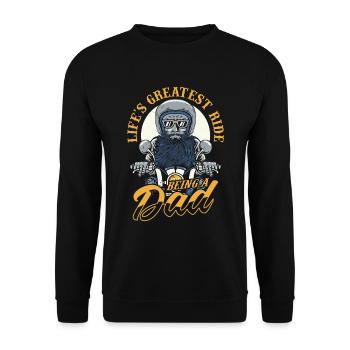 Motorrad Biker Motorbike Motorcycle Dad - Unisex Pullover - Schwarz - Vorne - Alina (178cm) & Michal (187cm)