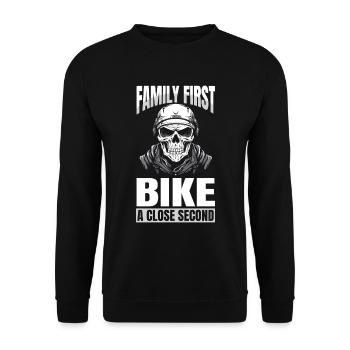 Motorrad Biker Motorbike Motorcycle Dad - Unisex Pullover - Schwarz - Vorne - Alina (178cm) & Michal (187cm)