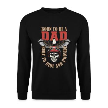 Motorrad Biker Motorbike Motorcycle Dad - Unisex Pullover - Schwarz - Vorne - Alina (178cm) & Michal (187cm)
