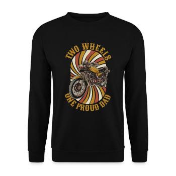 Motorrad Biker Motorbike Motorcycle Dad - Unisex Pullover - Schwarz - Vorne - Alina (178cm) & Michal (187cm)