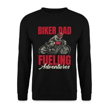 Motorrad Biker Motorbike Motorcycle Dad - Unisex Pullover - Schwarz - Vorne - Alina (178cm) & Michal (187cm)