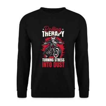 Motorrad Biker Motorbike Motorcycle Therapy - Unisex Pullover - Schwarz - Vorne - Alina (178cm) & Michal (187cm)