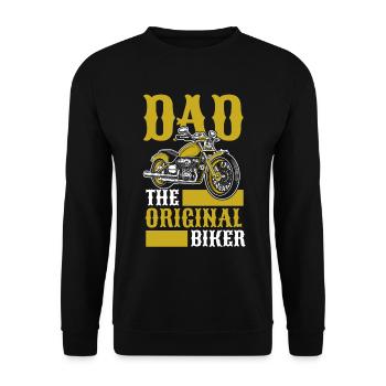 Motorrad Biker Motorbike Motorcycle Dad - Unisex Pullover - Schwarz - Vorne - Alina (178cm) & Michal (187cm)
