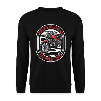 Motorrad Biker Motorbike Motorcycle Therapy - Unisex Pullover - Schwarz - Vorne - Alina (178cm) & Michal (187cm)