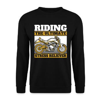 Motorrad Biker Motorbike Motorcycle Therapy - Unisex Pullover - Schwarz - Vorne - Alina (178cm) & Michal (187cm)
