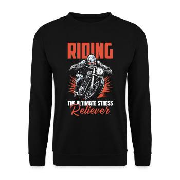 Motorrad Biker Motorbike Motorcycle Therapy - Unisex Pullover - Schwarz - Vorne - Alina (178cm) & Michal (187cm)