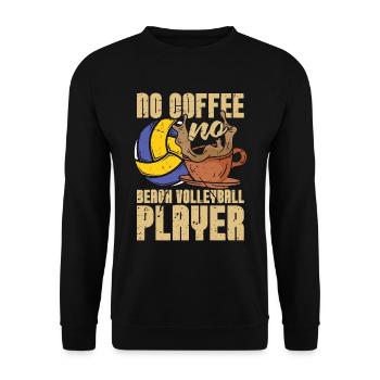 Beach-volley Pas de café Beachball Amateur de café - Sweat-shirt Unisexe - noir - Devant - Alina (178cm) & Michal (187cm)