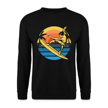 Surfer Surfen - Unisex Pullover - Schwarz - Vorne - Alina (178cm) & Michal (187cm)