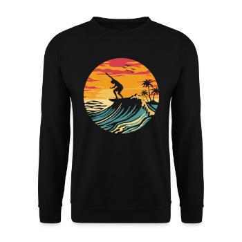 Surfer Surfen - Unisex Pullover - Schwarz - Vorne - Alina (178cm) & Michal (187cm)