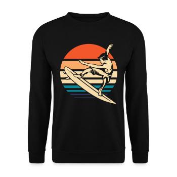 Surfer Surfen - Unisex Pullover - Schwarz - Vorne - Alina (178cm) & Michal (187cm)