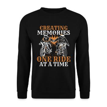 Motorrad Biker Motorbike Motorcycle Dad - Unisex Pullover - Schwarz - Vorne - Alina (178cm) & Michal (187cm)