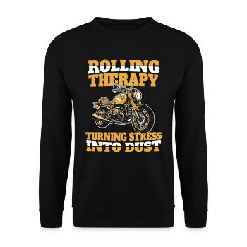 Motorrad Biker Motorbike Motorcycle Therapy - Unisex Pullover - Schwarz - Vorne - Alina (178cm) & Michal (187cm)