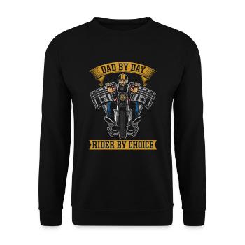 Motorrad Biker Motorbike Motorcycle Dad - Unisex Pullover - Schwarz - Vorne - Alina (178cm) & Michal (187cm)