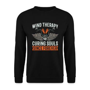 Motorrad Biker Motorbike Motorcycle Therapy - Unisex Pullover - Schwarz - Vorne - Alina (178cm) & Michal (187cm)