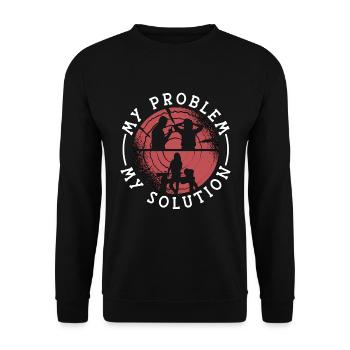 Woodturner My Problem My Pictogram Mom Carpentry - Unisex Sweatshirt - black - Front - Alina (178cm) & Michal (187cm)