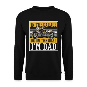 Motorrad Biker Motorbike Motorcycle Dad - Unisex Pullover - Schwarz - Vorne - Alina (178cm) & Michal (187cm)