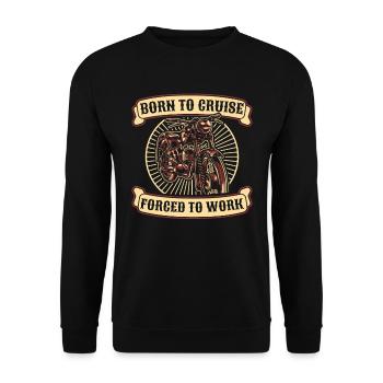 Motorrad Biker Motorbike - Unisex Pullover - Schwarz - Vorne - Alina (178cm) & Michal (187cm)