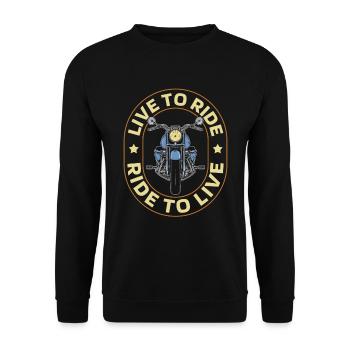 Motorrad Biker Motorbike - Unisex Pullover - Schwarz - Vorne - Alina (178cm) & Michal (187cm)