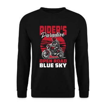 Motorrad Biker Motorbike - Unisex Pullover - Schwarz - Vorne - Alina (178cm) & Michal (187cm)