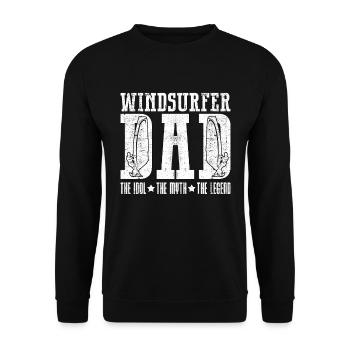 Windsurfer Dad The Idol The Myth Loves Windsurfing - Unisex Pullover - Schwarz - Vorne - Alina (178cm) & Michal (187cm)