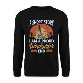 Windsurfer A Short Story I Am A Windsurfing Lover - Unisex Sweatshirt - black - Front - Alina (178cm) & Michal (187cm)