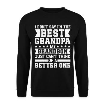 Opa Geschenke | Bester Opa Geschenkidee - Unisex Pullover - Schwarz - Vorne - Alina (178cm) & Michal (187cm)