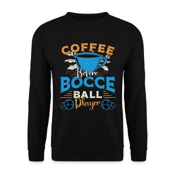 Joueur de pétanque Boule de café Sport Amateur de café - Sweat-shirt Unisexe - noir - Devant - Alina (178cm) & Michal (187cm)