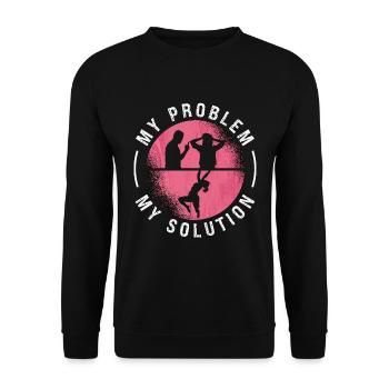 Indoor Climbing My Problem My Pictogram Mom Dad - Unisex Sweatshirt - black - Front - Alina (178cm) & Michal (187cm)