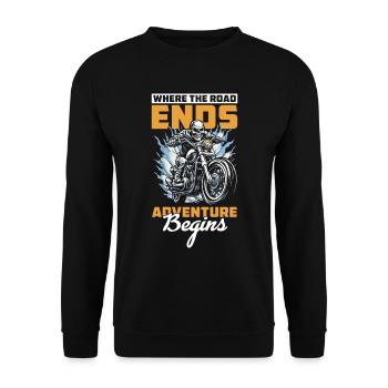 Motorrad Biker Motorbike - Unisex Pullover - Schwarz - Vorne - Alina (178cm) & Michal (187cm)