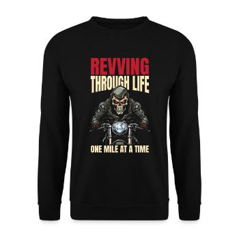 Motorrad Biker Motorbike - Unisex Pullover - Schwarz - Vorne - Alina (178cm) & Michal (187cm)