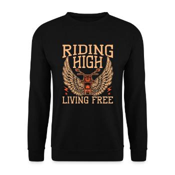 Moto Motard Motard - Sweat-shirt Unisexe - noir - Devant - Alina (178cm) & Michal (187cm)