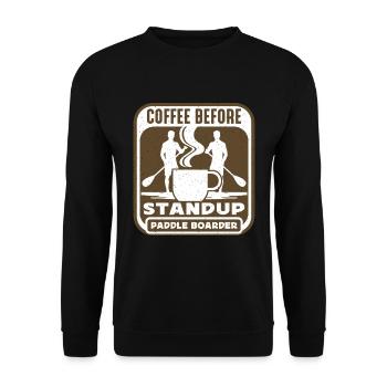 StandUp Paddle Boarder Coffee Water Sports Coffee - Unisex Pullover - Schwarz - Vorne - Alina (178cm) & Michal (187cm)