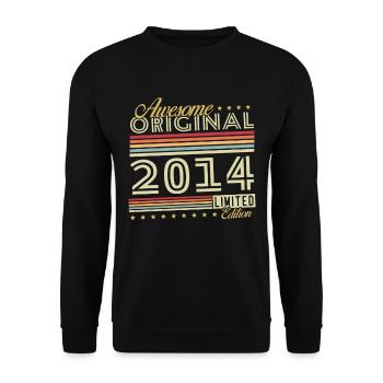 2014 Vintage Retro Geburtstagsgeschenk - Unisex Pullover - Schwarz - Vorne - Alina (178cm) & Michal (187cm)