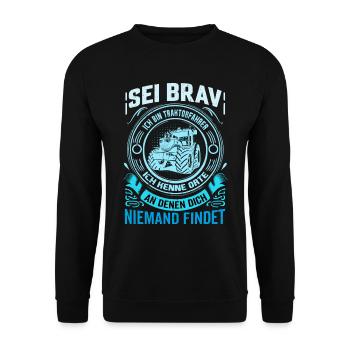 Tractor Driver - Tractor Agriculture Harvest Time - Unisex Sweatshirt - black - Front - Alina (178cm) & Michal (187cm)