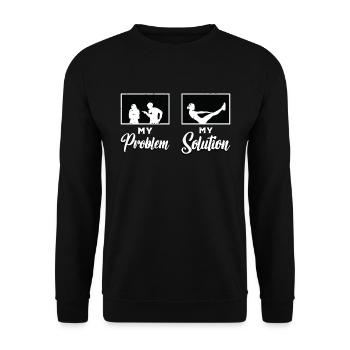 Pilates Lover Mon problème Mon Pictogramme Maman Papa - Sweat-shirt Unisexe - noir - Devant - Alina (178cm) & Michal (187cm)