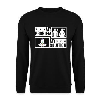 Amoureux du Reiki Mon Problème Ma Solution Pictogramme Maman - Sweat-shirt Unisexe - noir - Devant - Alina (178cm) & Michal (187cm)