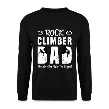 Rock Climber Dad The Idol The Myth Mountain Sports - Unisex Pullover - Schwarz - Vorne - Alina (178cm) & Michal (187cm)