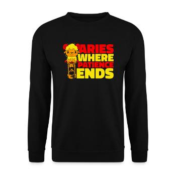 Aries Zodiac Sign - Unisex Sweatshirt - black - Front - Alina (178cm) & Michal (187cm)