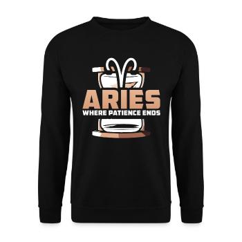 Aries Zodiac Sign - Unisex Sweatshirt - black - Front - Alina (178cm) & Michal (187cm)