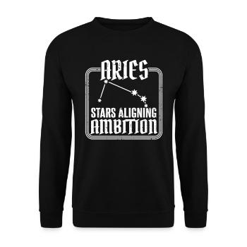 Aries Zodiac Sign - Unisex Sweatshirt - black - Front - Alina (178cm) & Michal (187cm)