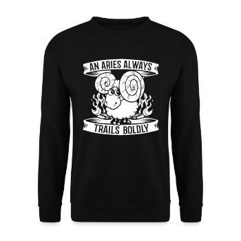 Aries Horoscope Zodiac Zodiac Aries - Unisex Sweatshirt - black - Front - Alina (178cm) & Michal (187cm)