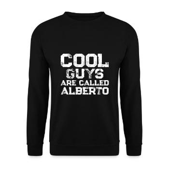 Les mecs cool s’appellent Alberto - Sweat-shirt Unisexe - noir - Devant - Alina (178cm) & Michal (187cm)